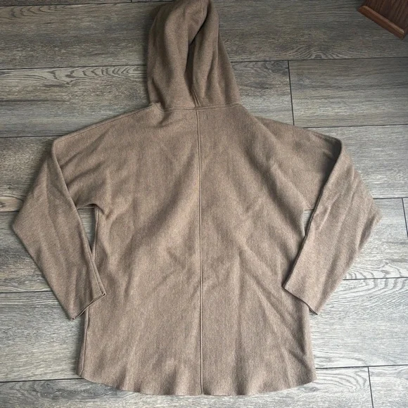 Women’s Quince Eco-Knit Milano Stitch Pullover Hoodie Sweater Taupe Brown Sz M - Picture 10 of 10